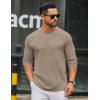 COOFANDY Men’s Long Sleeve Tee Shirts Crew Neck T Shirt Solid Casual Basic Tees Soft Stretch T-Shirts(Khaki)