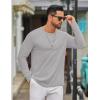 COOFANDY Men’s Long Sleeve Tee Shirts Crew Neck T Shirt Solid Casual Basic Tees Soft Stretch T-Shirts(Light Grey)