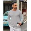 COOFANDY Men’s Long Sleeve Tee Shirts Crew Neck T Shirt Solid Casual Basic Tees Soft Stretch T-Shirts(Light Grey)