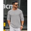 COOFANDY Men’s Long Sleeve Tee Shirts Crew Neck T Shirt Solid Casual Basic Tees Soft Stretch T-Shirts(Light Grey)