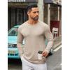 COOFANDY Men’s Long Sleeve Tee Shirts Crew Neck T Shirt Solid Casual Basic Tees Soft Stretch T-Shirts(Light Khaki)