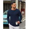 COOFANDY Men’s Long Sleeve Tee Shirts Crew Neck T Shirt Solid Casual Basic Tees Soft Stretch T-Shirts(Navy Blue)