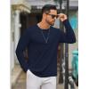 COOFANDY Men’s Long Sleeve Tee Shirts Crew Neck T Shirt Solid Casual Basic Tees Soft Stretch T-Shirts(Navy Blue)