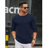 COOFANDY Men’s Long Sleeve Tee Shirts Crew Neck T Shirt Solid Casual Basic Tees Soft Stretch T-Shirts(Navy Blue)