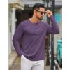 COOFANDY Men’s Long Sleeve Tee Shirts Crew Neck T Shirt Solid Casual Basic Tees Soft Stretch T-Shirts(Purple)