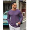 COOFANDY Men’s Long Sleeve Tee Shirts Crew Neck T Shirt Solid Casual Basic Tees Soft Stretch T-Shirts(Purple)