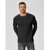 COOFANDY Men’s Long Sleeve Tee Shirts Crew Neck T-Shirt Casual Pullover Basic Tees Soft Stretch Tshirts(Black&white)