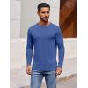 COOFANDY Men’s Long Sleeve Tee Shirts Crew Neck T-Shirt Casual Pullover Basic Tees Soft Stretch Tshirts(Blue)