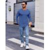 COOFANDY Men’s Long Sleeve Tee Shirts Crew Neck T-Shirt Casual Pullover Basic Tees Soft Stretch Tshirts(Blue)