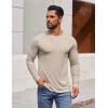 COOFANDY Men’s Long Sleeve Tee Shirts Crew Neck T-Shirt Casual Pullover Basic Tees Soft Stretch Tshirts(Light Apricot)