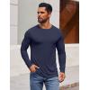 COOFANDY Men’s Long Sleeve Tee Shirts Crew Neck T-Shirt Casual Pullover Basic Tees Soft Stretch Tshirts(Navy)