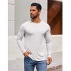 COOFANDY Men’s Long Sleeve Tee Shirts Crew Neck T-Shirt Casual Pullover Basic Tees Soft Stretch Tshirts(White)