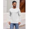 COOFANDY Men’s Long Sleeve Tee Shirts Crew Neck T-Shirt Casual Pullover Basic Tees Soft Stretch Tshirts(White)