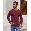 COOFANDY Men’s Long Sleeve Tee Shirts Crew Neck T-Shirt Casual Pullover Basic Tees Soft Stretch Tshirts(Wine Red)