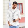 COOFANDY Mens Long Sleeve Tee Shirts Stretch Crew Neck Thermal Shirts Casual T Shirts for Men(A-white)