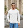 COOFANDY Mens Long Sleeve Tee Shirts Stretch Crew Neck Thermal Shirts Casual T Shirts for Men(A-white)