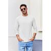 COOFANDY Mens Long Sleeve Tee Shirts Stretch Crew Neck Thermal Shirts Casual T Shirts for Men(A-white)