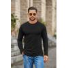 COOFANDY Mens Long Sleeve Tee Shirts Stretch Crew Neck Thermal Shirts Casual T Shirts for Men(Black)