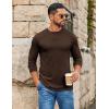 COOFANDY Mens Long Sleeve Tee Shirts Stretch Crew Neck Thermal Shirts Casual T Shirts for Men(Brown)