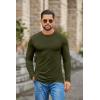 COOFANDY Mens Long Sleeve Tee Shirts Stretch Crew Neck Thermal Shirts Casual T Shirts for Men(Dark Army Green)