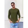 COOFANDY Mens Long Sleeve Tee Shirts Stretch Crew Neck Thermal Shirts Casual T Shirts for Men(Dark Army Green)