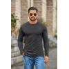 COOFANDY Mens Long Sleeve Tee Shirts Stretch Crew Neck Thermal Shirts Casual T Shirts for Men(Dark Grey)