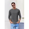 COOFANDY Mens Long Sleeve Tee Shirts Stretch Crew Neck Thermal Shirts Casual T Shirts for Men(Dark Grey)