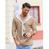 COOFANDY Mens Long Sleeve Tee Shirts Stretch Crew Neck Thermal Shirts Casual T Shirts for Men(Khaki)