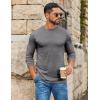 COOFANDY Mens Long Sleeve Tee Shirts Stretch Crew Neck Thermal Shirts Casual T Shirts for Men(Light Grey)