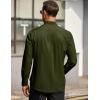 COOFANDY Men’s Long Sleeve Wrinkle Free Dress Shirts Inner Contrast Business Casual Button Down Shirt(Army Green)