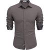 COOFANDY Men’s Long Sleeve Wrinkle Free Dress Shirts Inner Contrast Business Casual Button Down Shirt(Dark Grey)