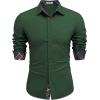 COOFANDY Men’s Long Sleeve Wrinkle Free Dress Shirts Inner Contrast Business Casual Button Down Shirt(Green)