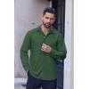 COOFANDY Men’s Long Sleeve Wrinkle Free Dress Shirts Inner Contrast Business Casual Button Down Shirt(Green)