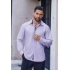 COOFANDY Men’s Long Sleeve Wrinkle Free Dress Shirts Inner Contrast Business Casual Button Down Shirt(Lilac)