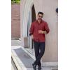 COOFANDY Men’s Long Sleeve Wrinkle Free Dress Shirts Inner Contrast Business Casual Button Down Shirt(Wine Red)