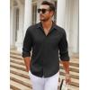 COOFANDY Men’s Long Sleeve Wrinkle Free Shirt Casual Button Down Shirts Stretch Dress Shirt with Pocket(Black)