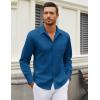 COOFANDY Men’s Long Sleeve Wrinkle Free Shirt Casual Button Down Shirts Stretch Dress Shirt with Pocket(Dark Blue)
