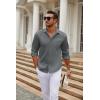 COOFANDY Men’s Long Sleeve Wrinkle Free Shirt Casual Button Down Shirts Stretch Dress Shirt with Pocket(Dark Grey)