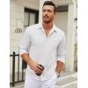 COOFANDY Men’s Long Sleeve Wrinkle Free Shirt Casual Button Down Shirts Stretch Dress Shirt with Pocket(White)