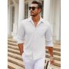 COOFANDY Men’s Long Sleeve Wrinkle Free Shirt Casual Button Down Shirts Stretch Dress Shirt with Pocket(White)