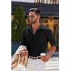 COOFANDY Mens Long Sleeve Wrinkle Free Shirts Stretch Dress Shirts Regular Fit Button Down Shirt(A Black)
