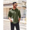 COOFANDY Mens Long Sleeve Wrinkle Free Shirts Stretch Dress Shirts Regular Fit Button Down Shirt(Army Green)
