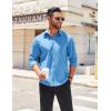 COOFANDY Mens Long Sleeve Wrinkle Free Shirts Stretch Dress Shirts Regular Fit Button Down Shirt(Blue)