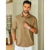 COOFANDY Mens Long Sleeve Wrinkle Free Shirts Stretch Dress Shirts Regular Fit Button Down Shirt(Brown)