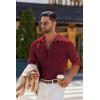 COOFANDY Mens Long Sleeve Wrinkle Free Shirts Stretch Dress Shirts Regular Fit Button Down Shirt(Burgundy)
