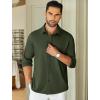 COOFANDY Mens Long Sleeve Wrinkle Free Shirts Stretch Dress Shirts Regular Fit Button Down Shirt(Dark Green)