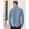 COOFANDY Mens Long Sleeve Wrinkle Free Shirts Stretch Dress Shirts Regular Fit Button Down Shirt(Grey Blue)