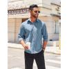 COOFANDY Mens Long Sleeve Wrinkle Free Shirts Stretch Dress Shirts Regular Fit Button Down Shirt(Grey Blue)