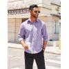 COOFANDY Mens Long Sleeve Wrinkle Free Shirts Stretch Dress Shirts Regular Fit Button Down Shirt(Light Purple)