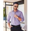 COOFANDY Mens Long Sleeve Wrinkle Free Shirts Stretch Dress Shirts Regular Fit Button Down Shirt(Light Purple)